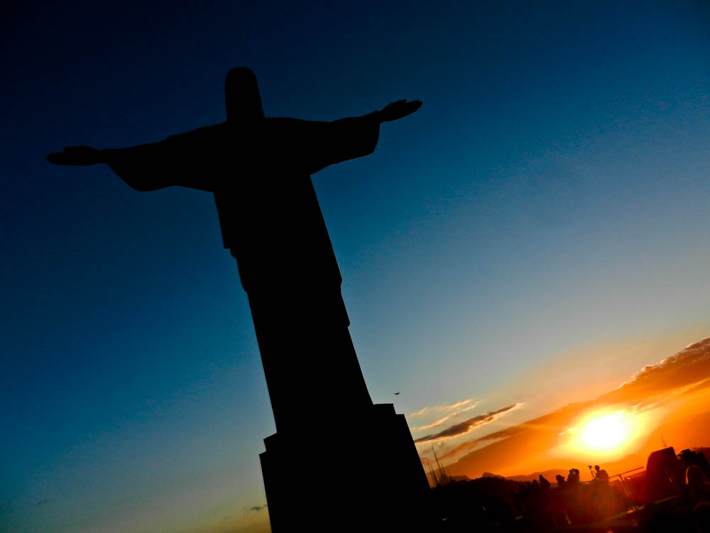 Sunset At Christ Statue